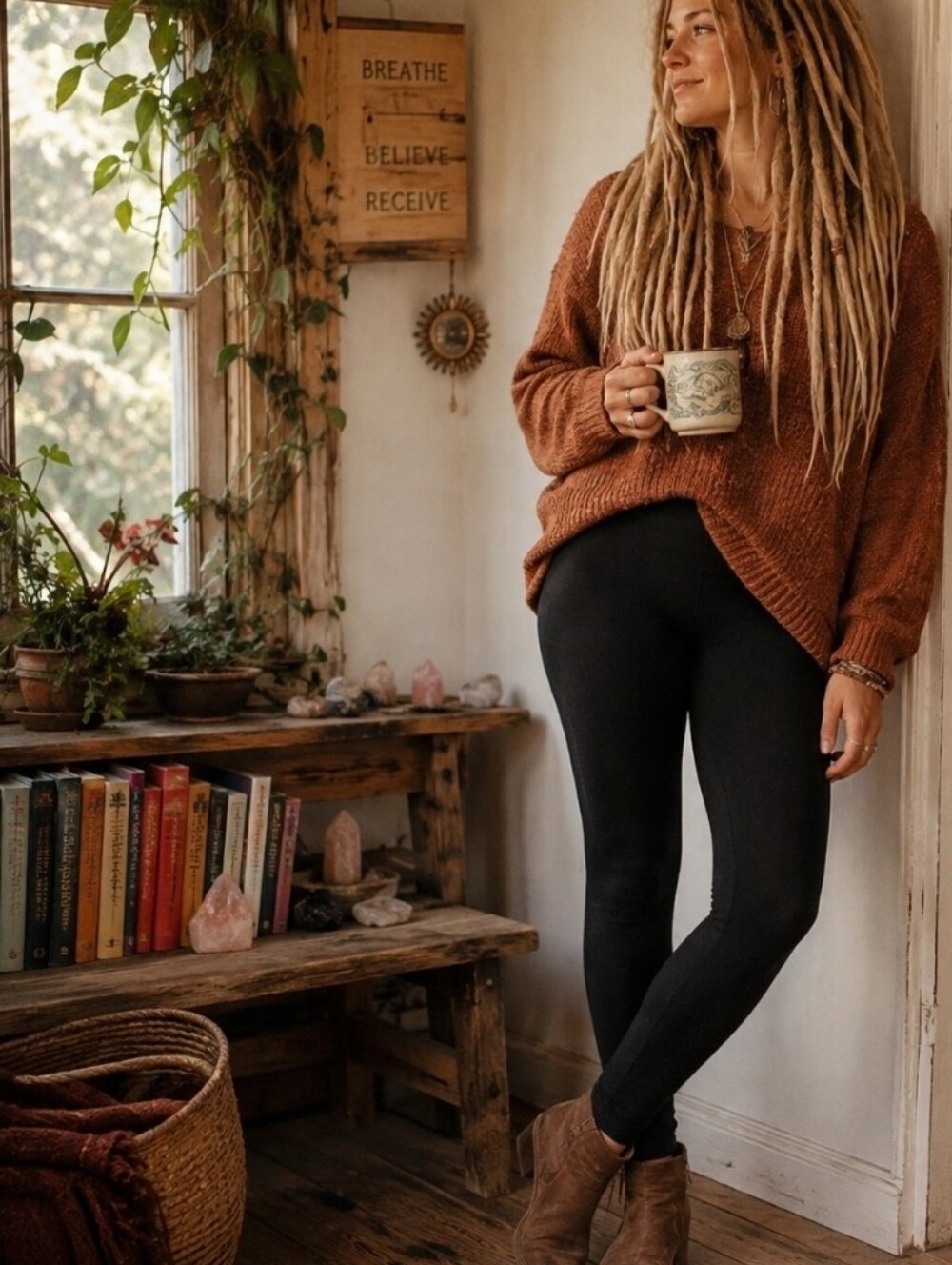 4/$15 Streetwear Society Black Waffle Knit Leggings L/XL